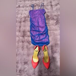 Fashion Nova Pink/Purple dress and Dolce Vita heels outfit bundle
